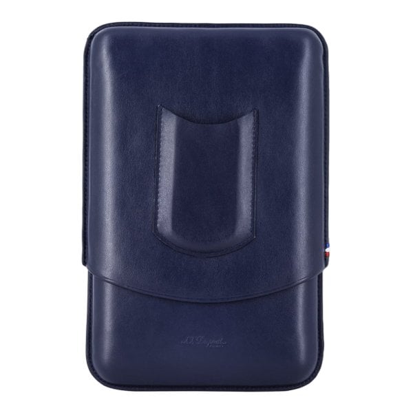S.T. Dupont 5 Cigar Case Blue Leather (Fits Lighter) 法國都彭 5支裝 藍色皮革雪茄套（可裝火機）