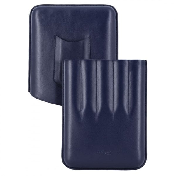S.T. Dupont 5 Cigar Case Blue Leather (Fits Lighter) 法國都彭 5支裝 藍色皮革雪茄套（可裝火機）