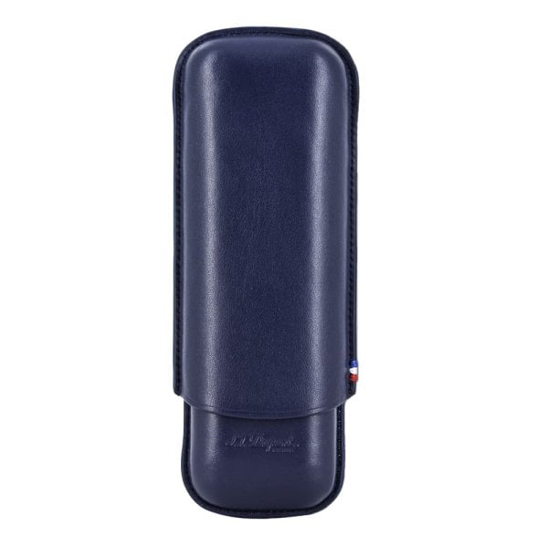 S.T. Dupont 2 Cigar Case Blue Leather 法國都彭 2支裝 藍色皮革雪茄套