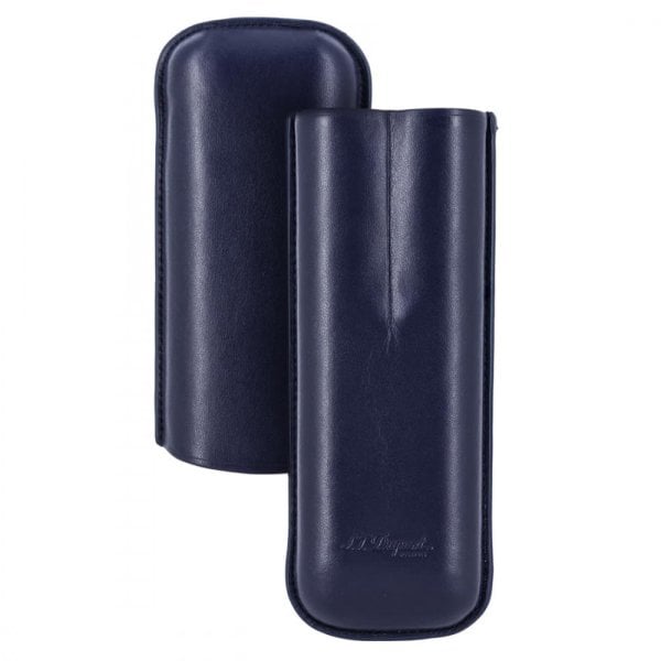 S.T. Dupont 2 Cigar Case Blue Leather 法國都彭 2支裝 藍色皮革雪茄套